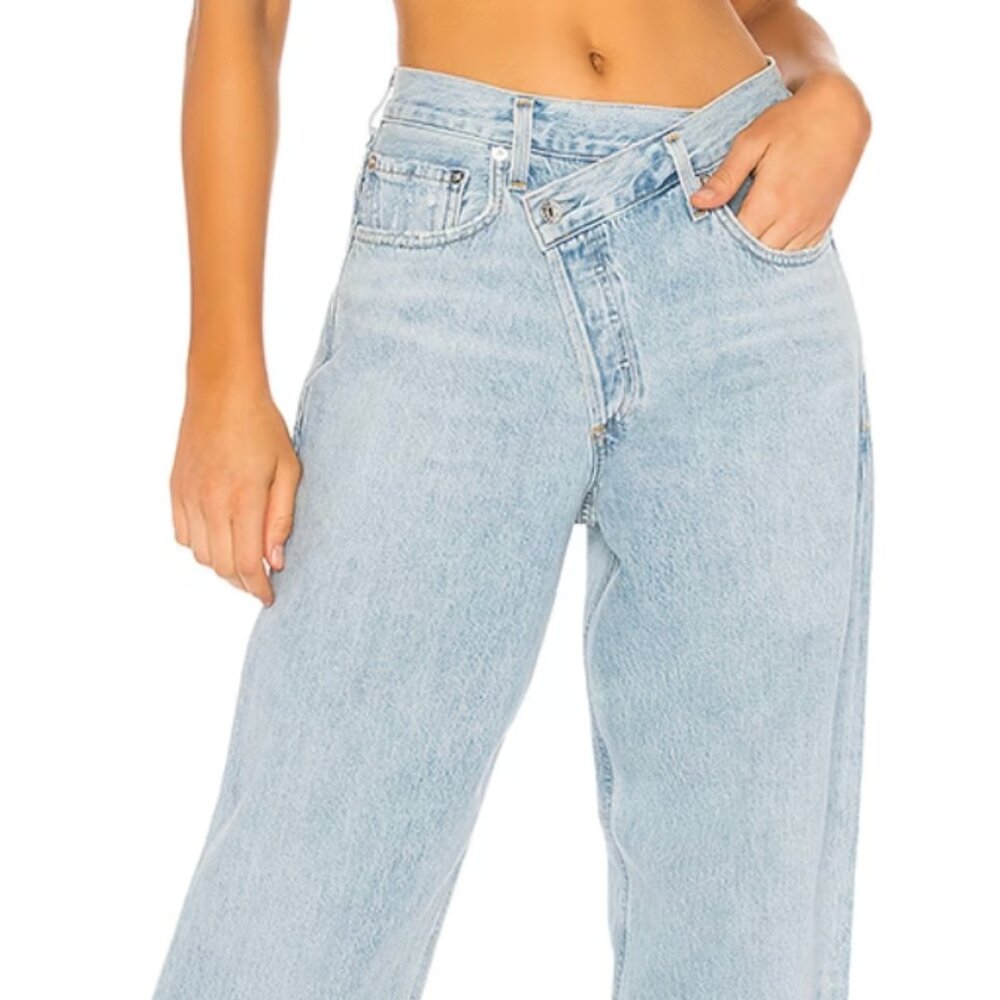 Agolde Criss Cross Boyfriend Jean, Women's Size 27, Lightwash
